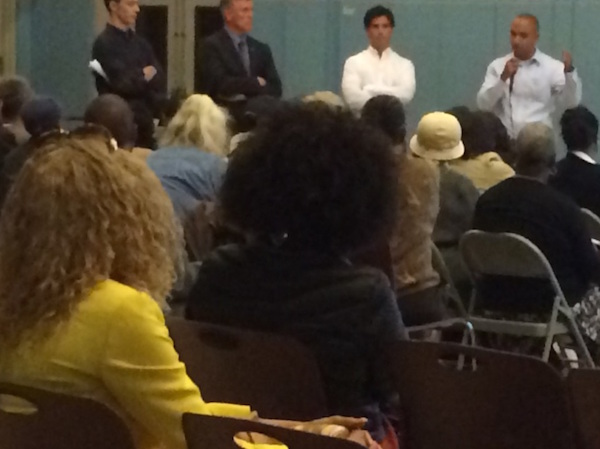 Officials explain the proposed Ingersoll Senior Residence as part of Mayor de Blasio's NextGeneration plan.     Photo by Kelly Mena