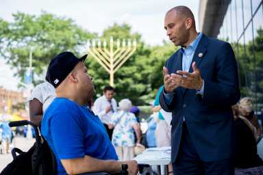 Congressman Hakeem Jeffries at a "Congress on Your Corner" event
