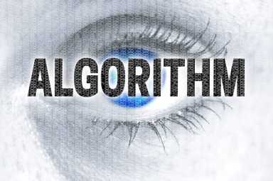 algorithm eye looks at viewer concept