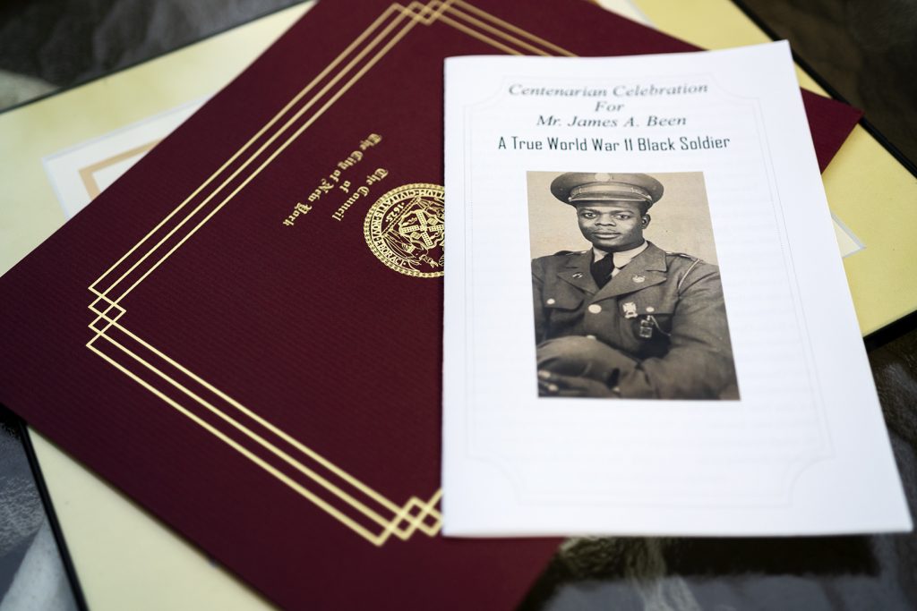 In 1942 - 1946, Mr. Been served as a Radio Operator in all black regiment in the South Pacific. (Photo by Tsubasa Berg)