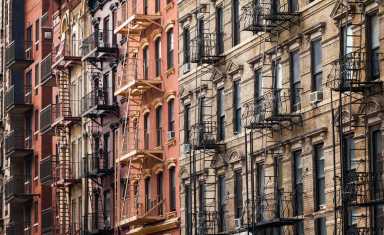 Buildings near Tompkins Square Park in the East Village of New Y