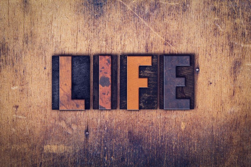Life Concept Wooden Letterpress Type