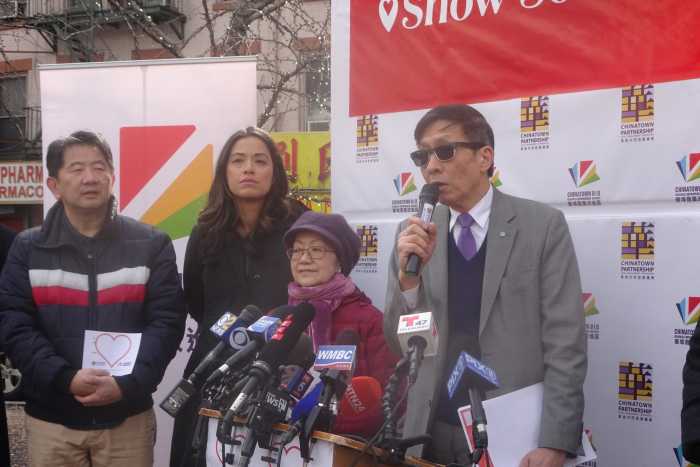 Left to Right: Bo Ky General Manager Chi Vy Ngo, Council Member Carlina Rivera, Council Member Margaret Chin and Chinatown Partnership Executive Director Wellington Chen (photo by William Engel)