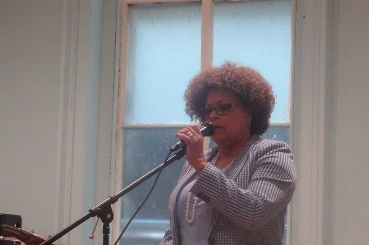 "We are all immigrants, and together we make America great," says Judge Carol Sharpe. (Photo by WIlliam Engel)