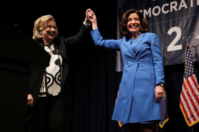 Hillary Clinton and Kathy Hochul